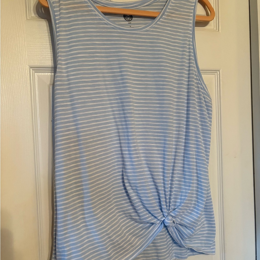 SO Light Blue Striped Tank Top